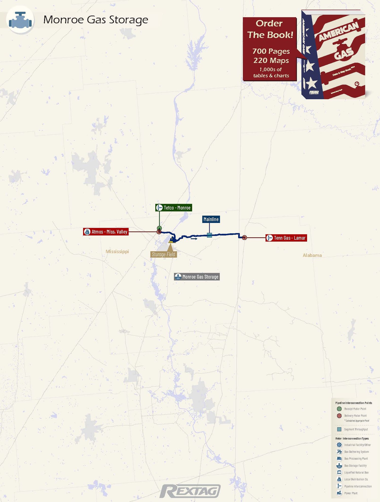 Monroe_Gas_Storage Pipeline Map