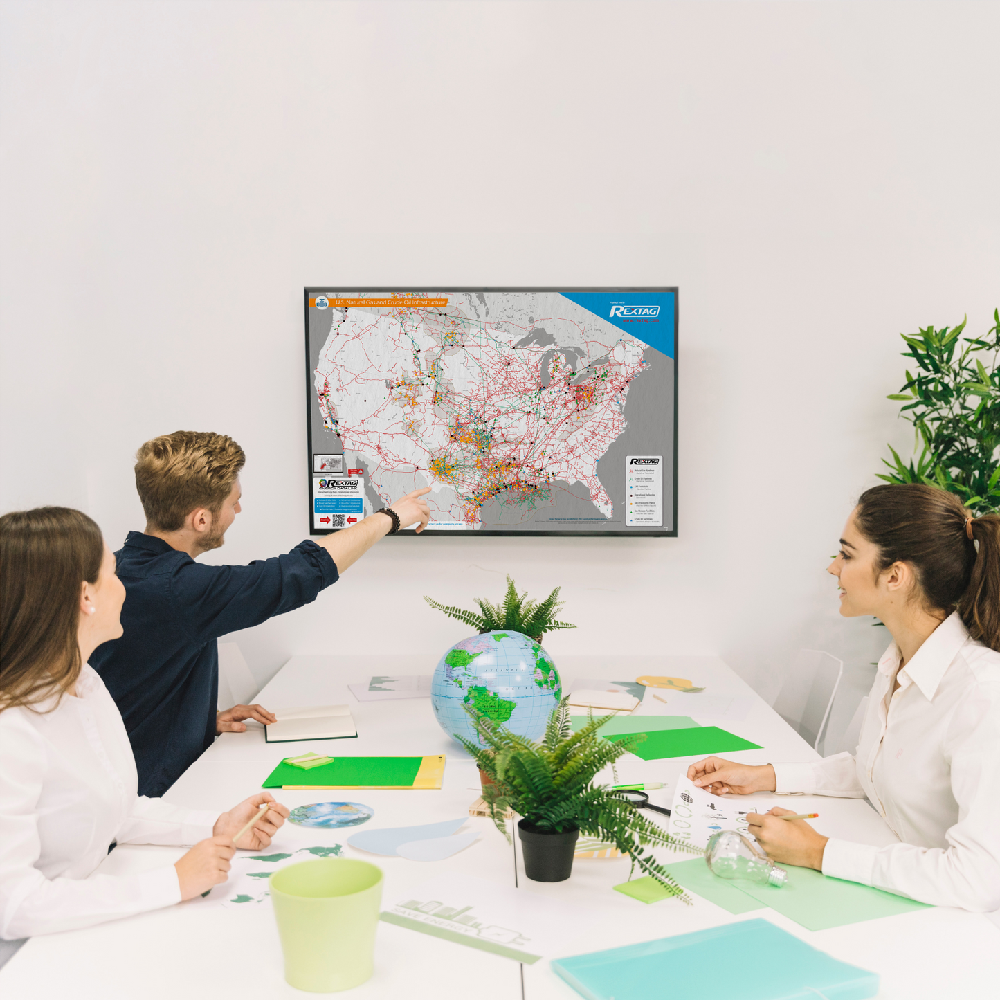 U.S. Natural Gas and Crude Oil Infrastracture Wall Map