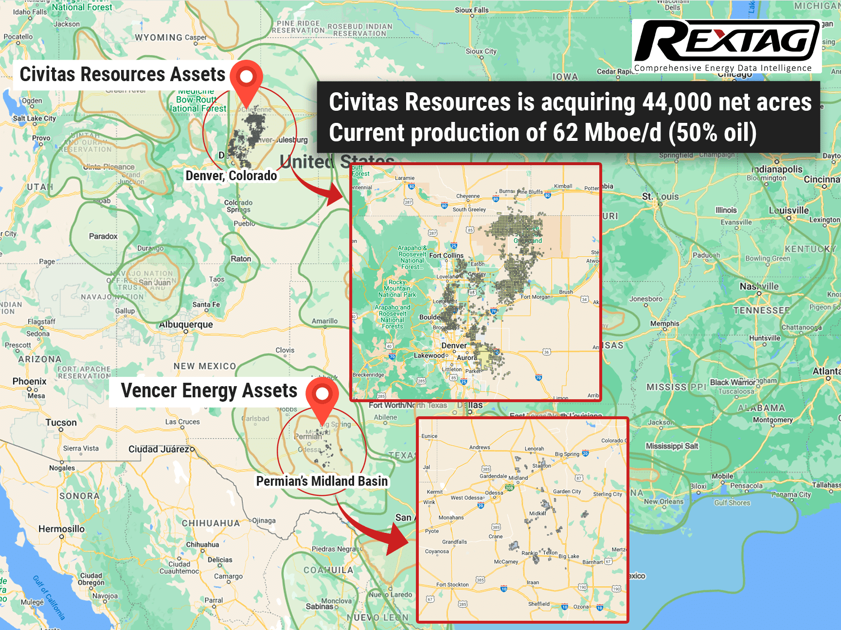 Wic Rextag Map Civitas Resources Advances with Midland Assets in a $2.1 Billion Agree ...