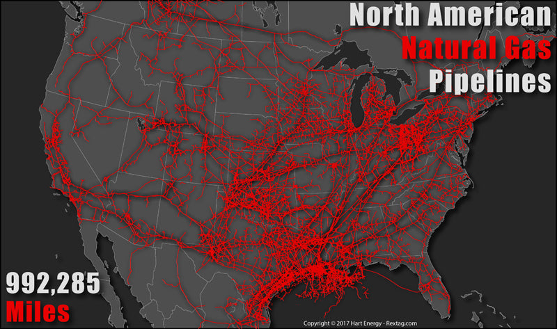 North American Natural Gas Pipelines Map