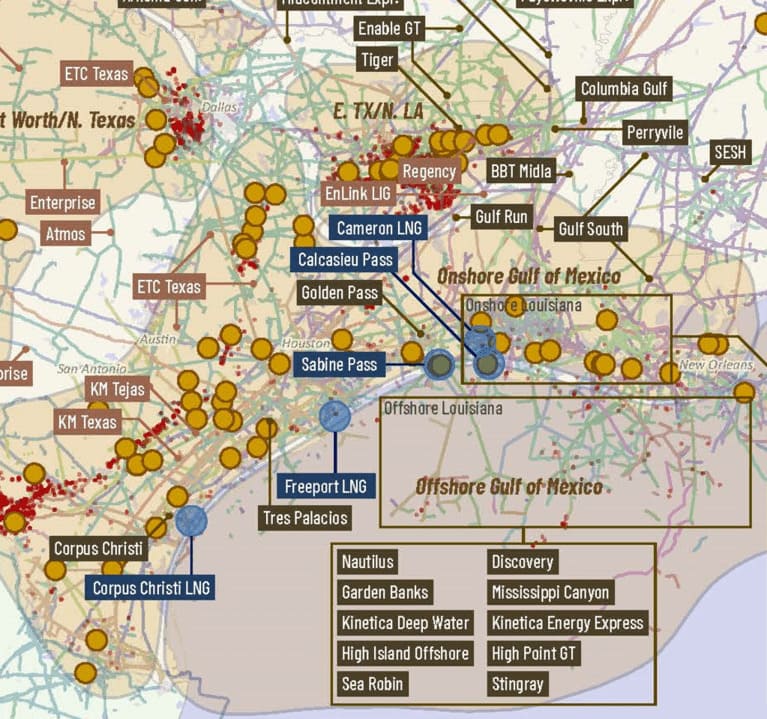 Gas Cod Map American Gas - US Gas Wall Map Companion – Rextag Corporation