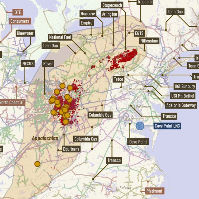 Gas Cod Map American Gas - US Gas Wall Map Companion – Rextag Corporation