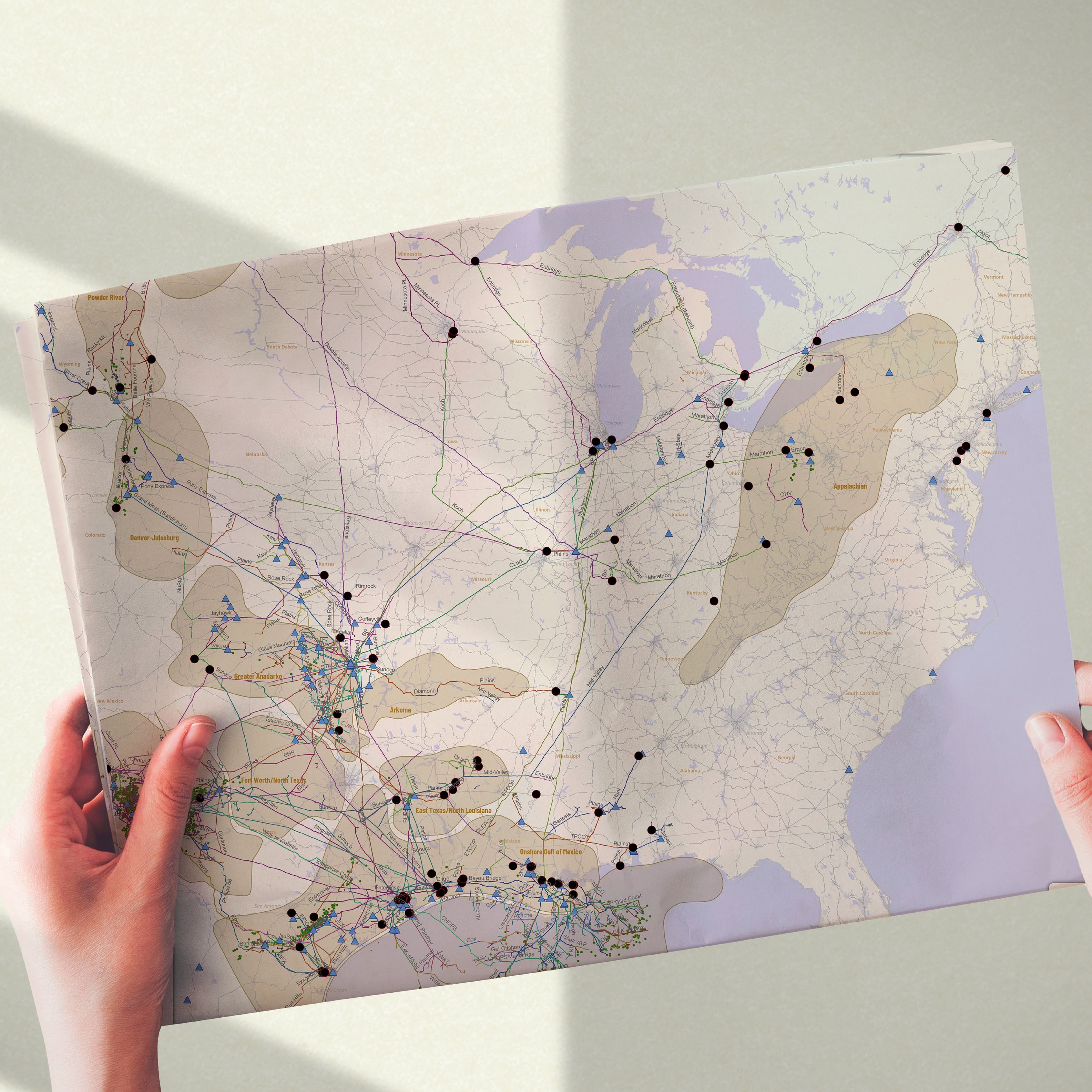 Wic Rextag Map U.S. Crude Oil Infrastructure Wall Map | Rextag GIS Data - Rextag ...