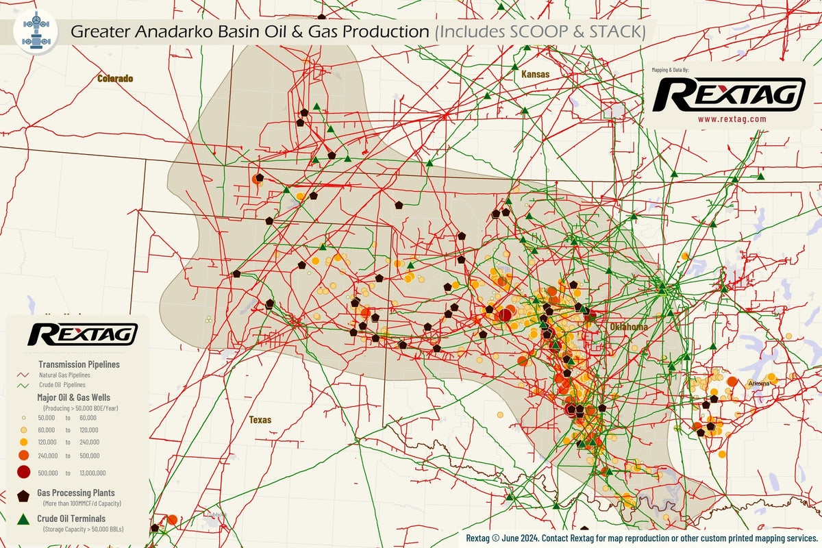 Rex Rextag Map Greater Anadarko (Includes STACK) - Upstream Oil & Gas - Rextag Corporation