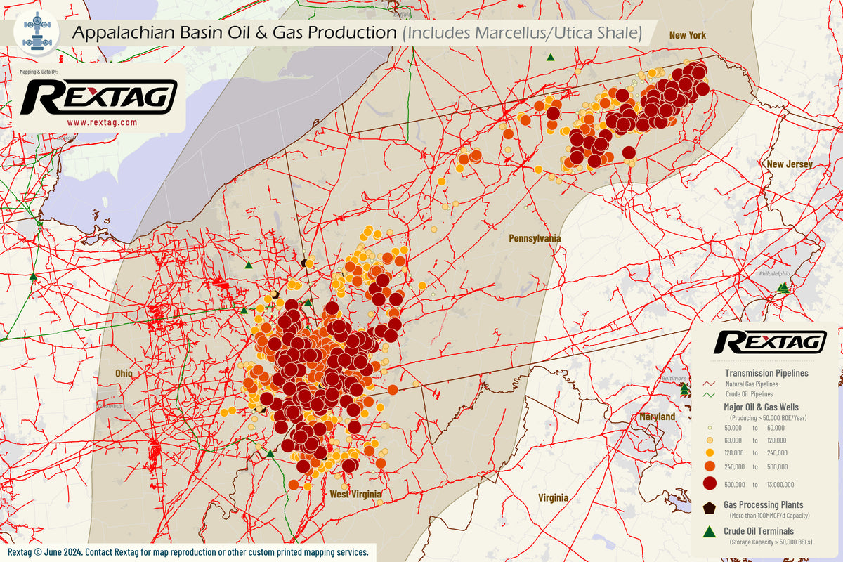 Rex Rextag Map Appalachian Basin (Includes Marcellus/Utica Shale) - Upstream Oil & Ga ...