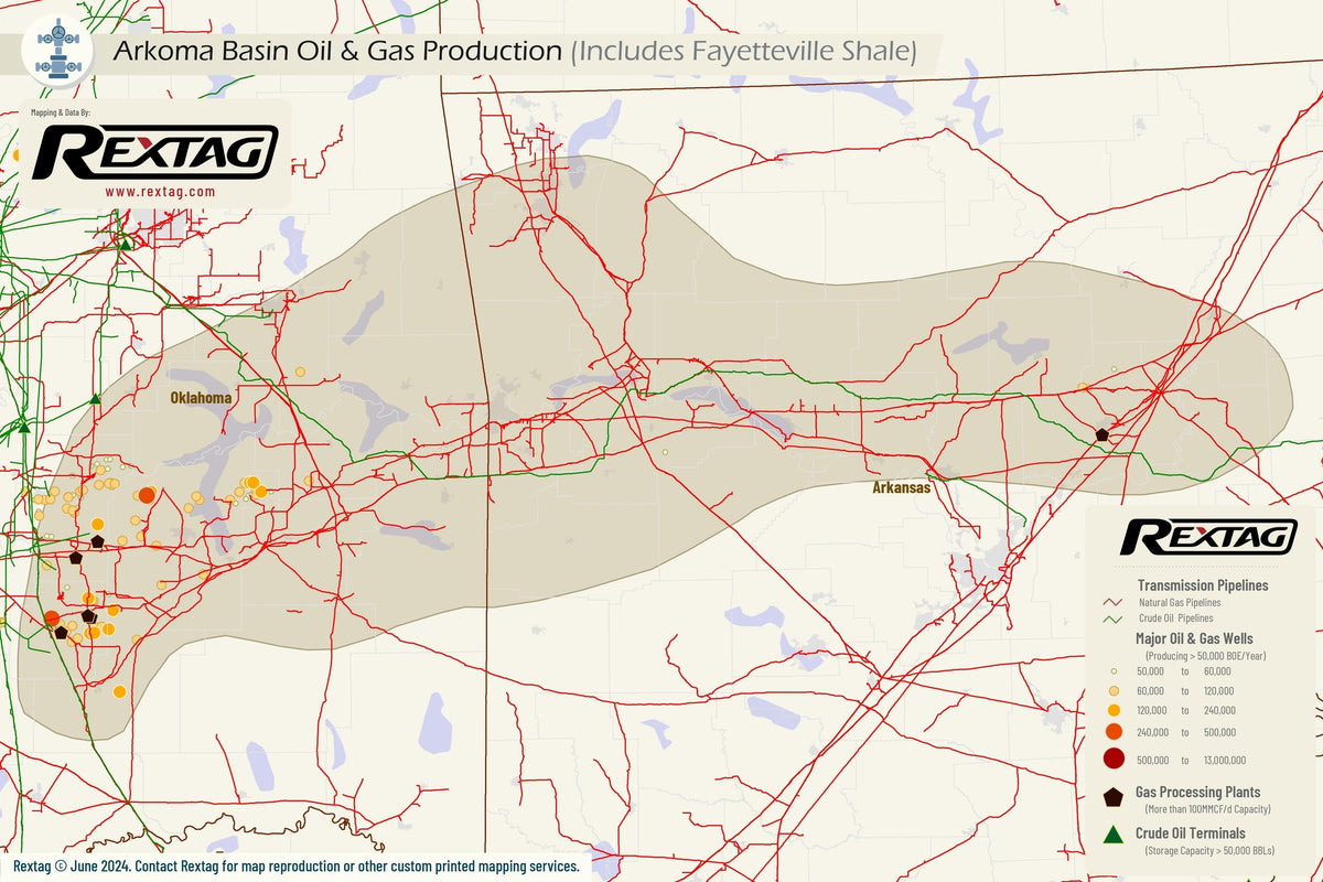 Wic Rextag Map Arkoma Basin (Includes Fayetteville Shale) - Upstream Oil & Gas ...