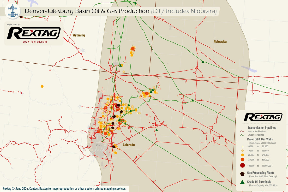 Rex Rextag Map Denver-Julesburg Basin (DJ / Includes Niobrara) - Upstream Oil & Gas ...