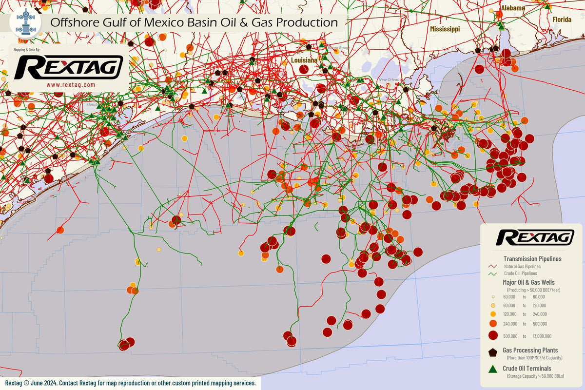 Rex Rextag Map Offshore Gulf of Mexico - Upstream Oil & Gas – Rextag Corporation
