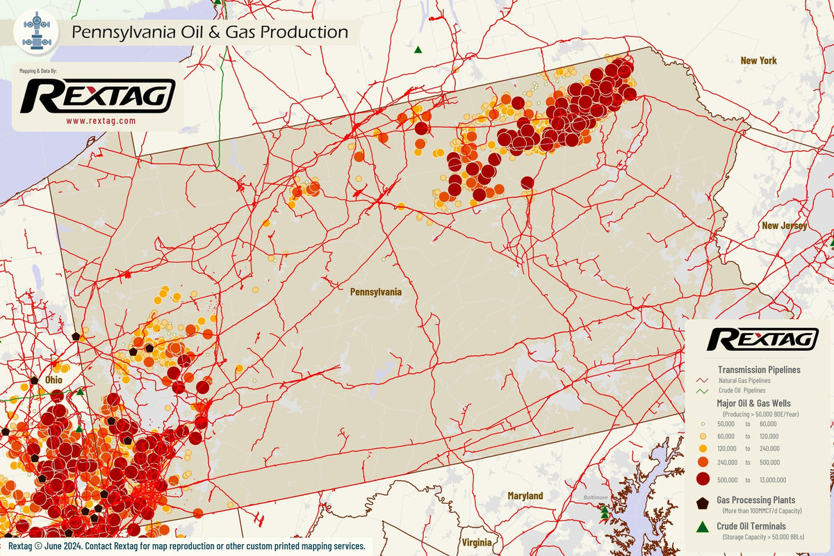Fuel Rack Map Pa Pennsylvania - Upstream Oil & Gas – Rextag Corporation