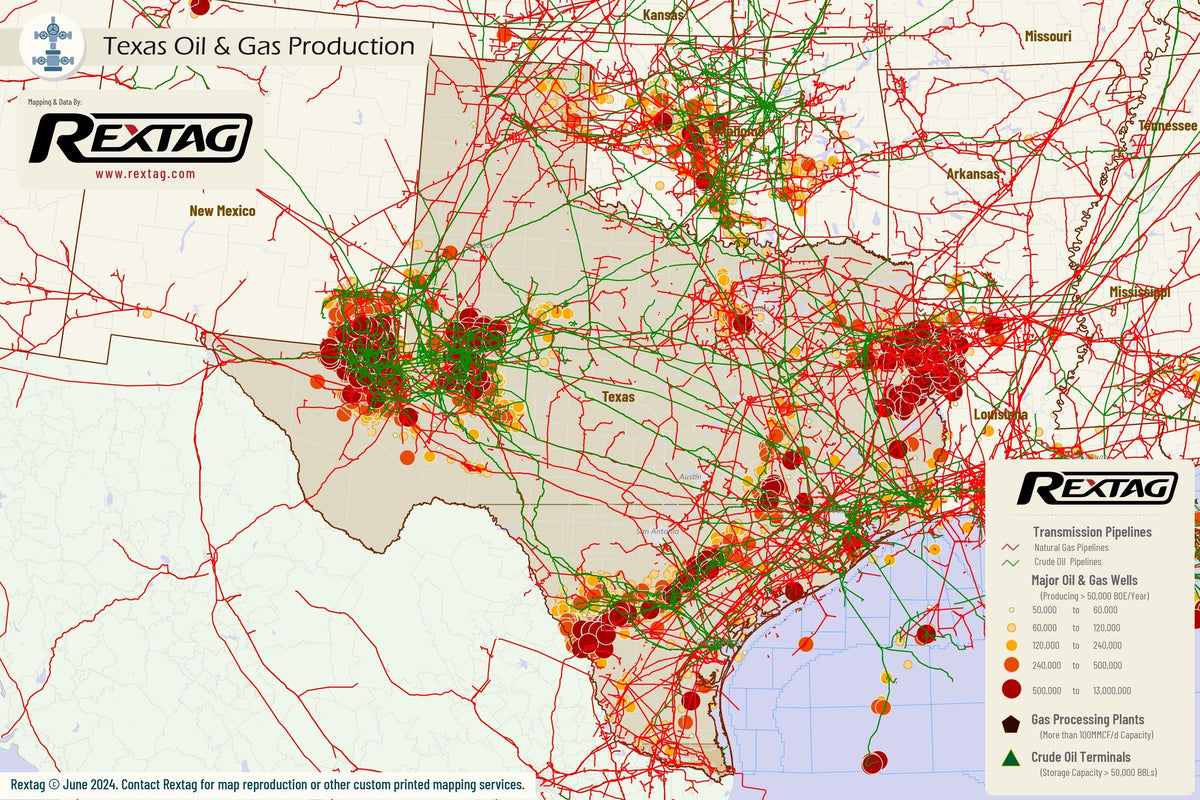 Tx Rigs Maps Texas - Upstream Oil & Gas - Rextag Corporation