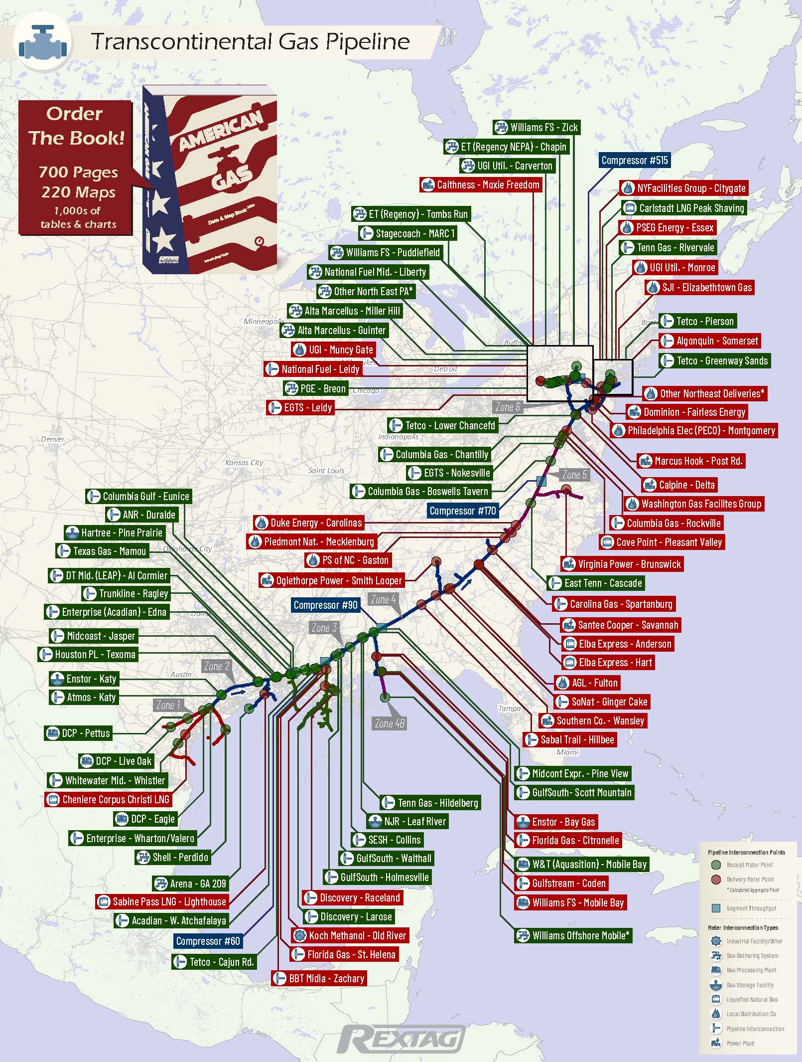 Rex Rextag Map Transcontinental Gas Pipeline - Rextag Corporation
