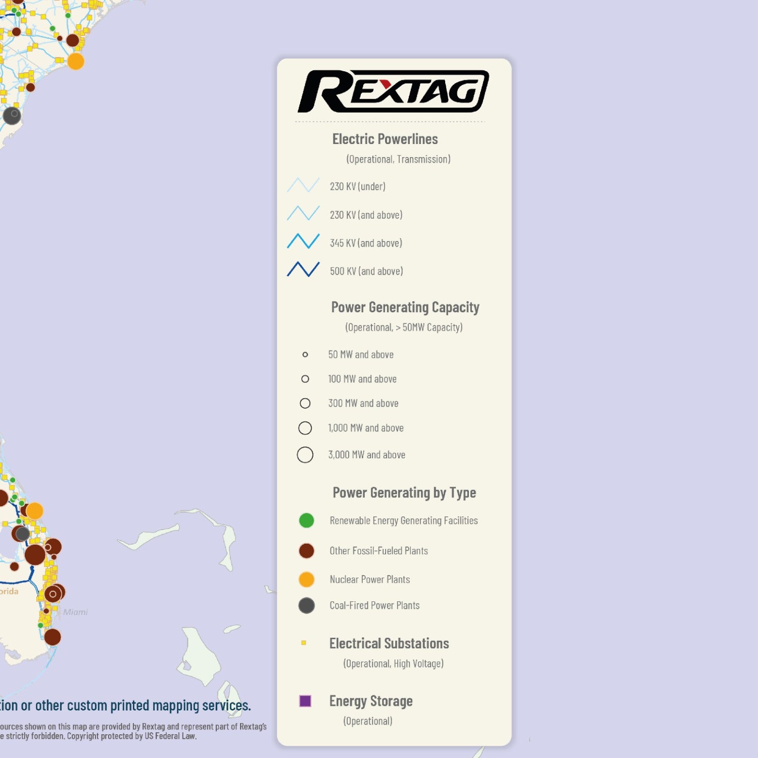 Rex Rextag Map U.S. Power Wall Map – Rextag Corporation