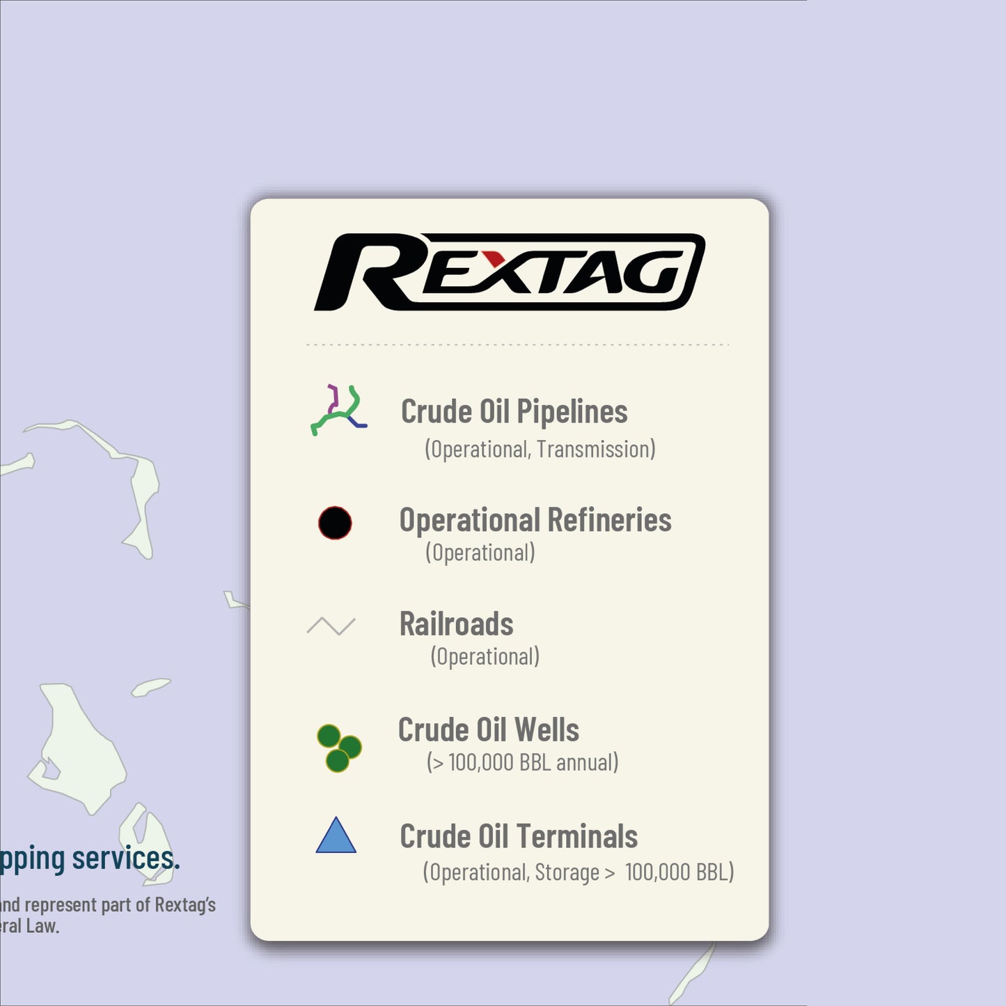 U.S. Crude Oil Infrastructure - legend - Rextag